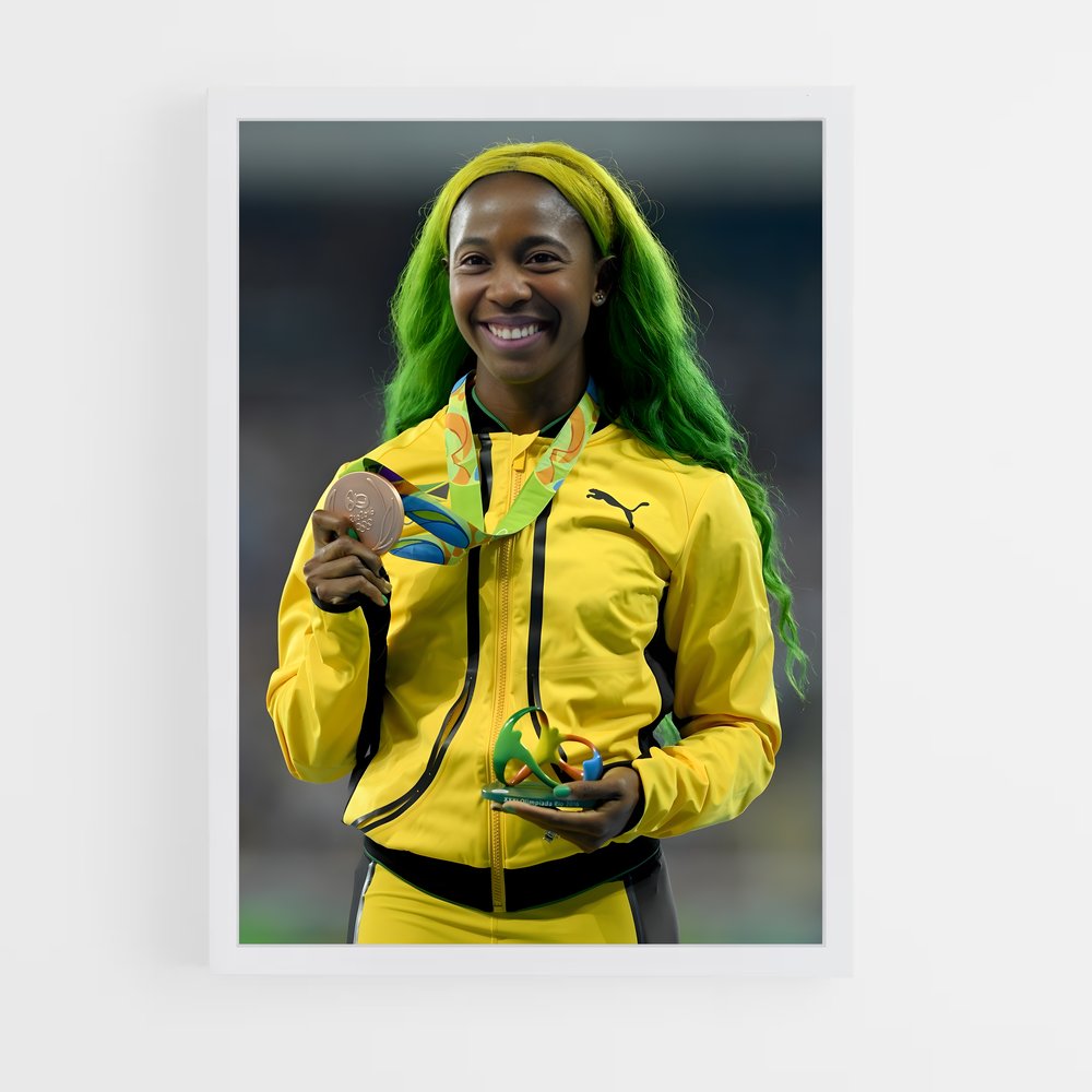 Poster La Détermination de Shelly-Ann – affiche Athlétisme (vue 3)